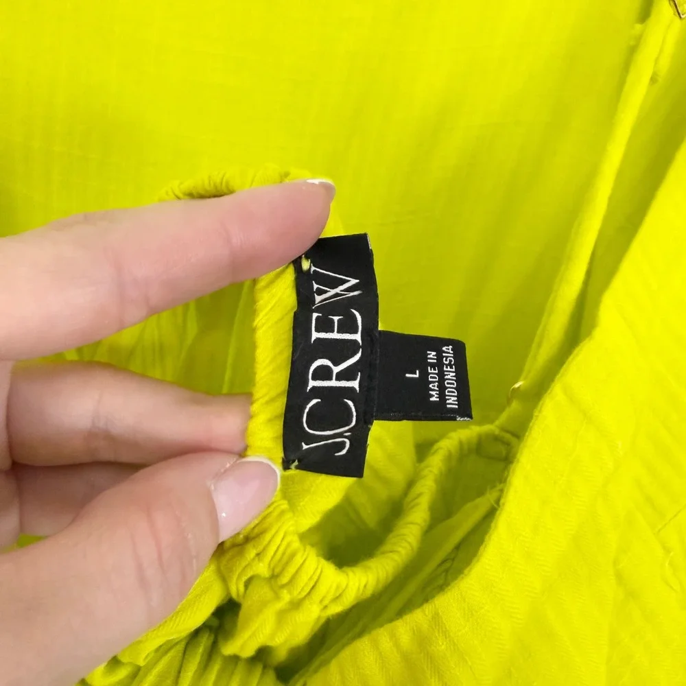 J.Crew Lime Green Tiered Cotton Maxi Dress Size Large